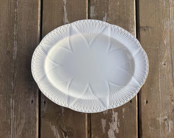 Vintage Shelley Regency Pattern Dainty Shape 12 Inch Fine Bone China Oval Serving Platter Made in England Retro Classical Serving Dish