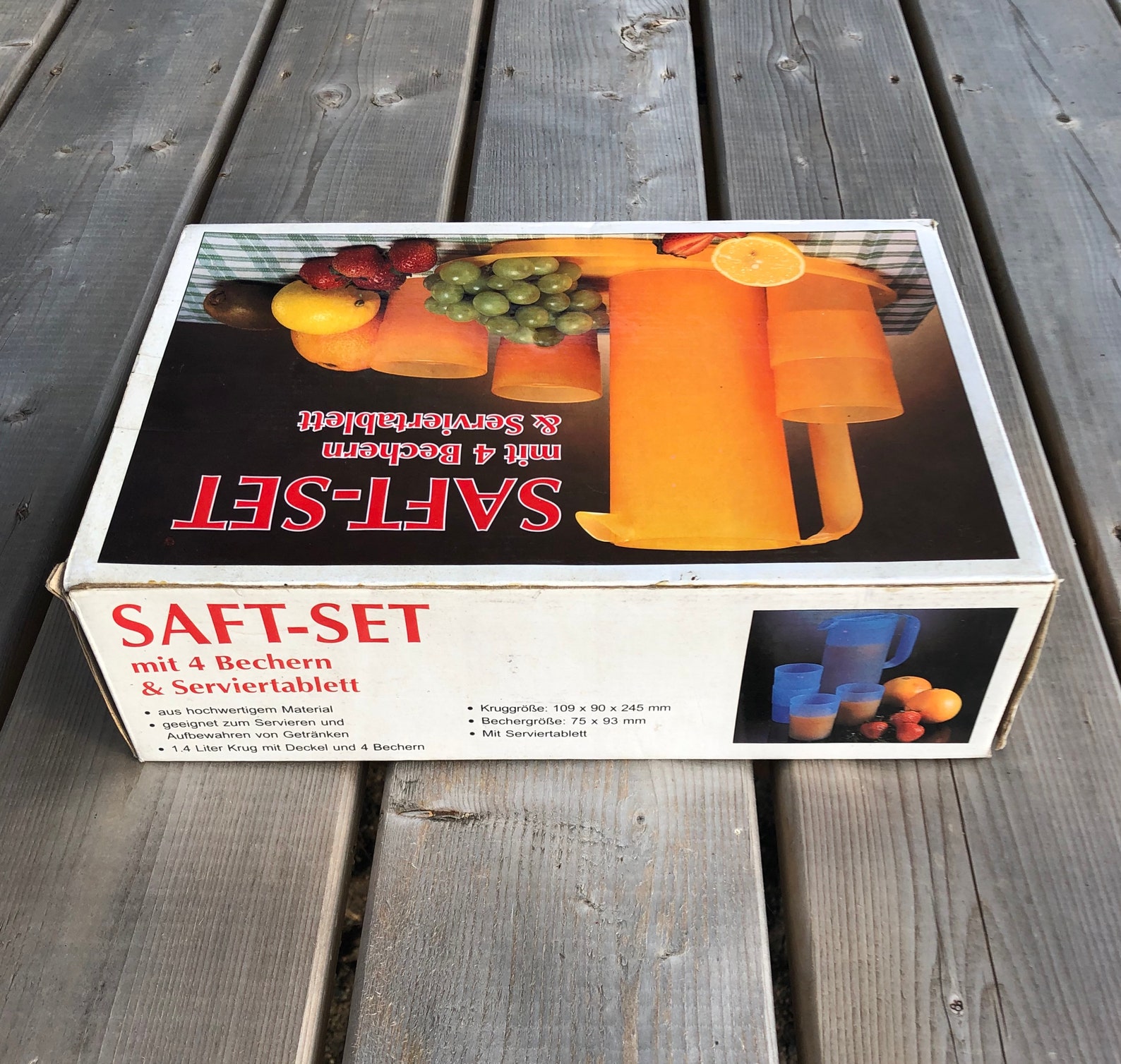 Vintage Orange Plastic German Juice Set With 4 Drinking Etsy