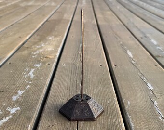 Vintage Hexagonal Cast Iron Counter Desktop Receipt Spike Letter Mail Spike Retro Cast Iron Decor