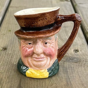Vintage Lancaster & Sandland Hand Painted Charles Dickens Tony Weller Ceramic Miniature Toby Character Made in England