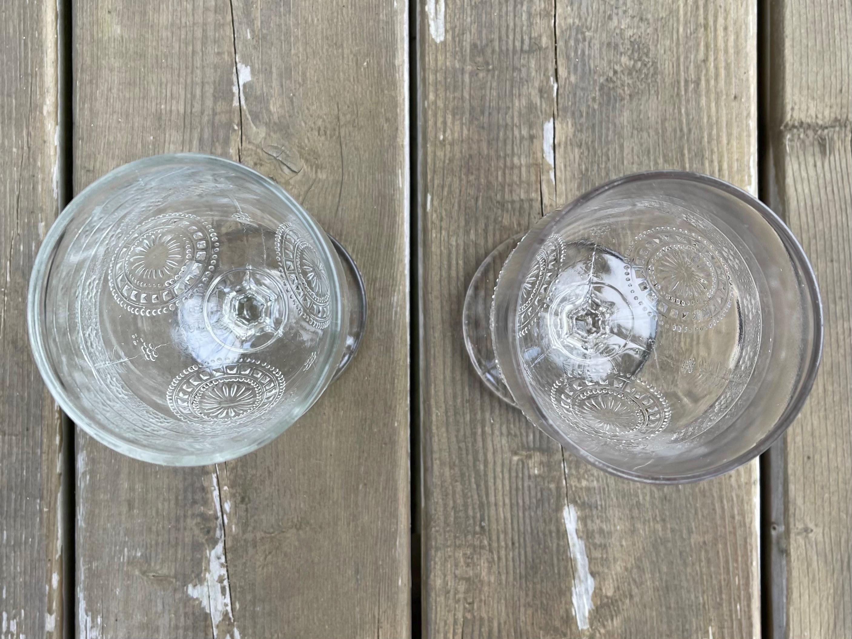 Set of Two Antique Victorian Early Canadian Pressed Glass Nova