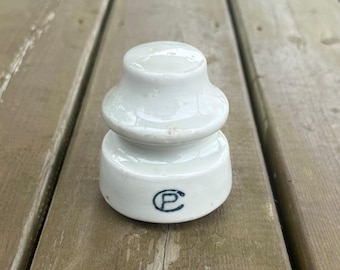 Vintage Canadian Porcelain CP White Porcelain Insulator Retro Industrial Decor