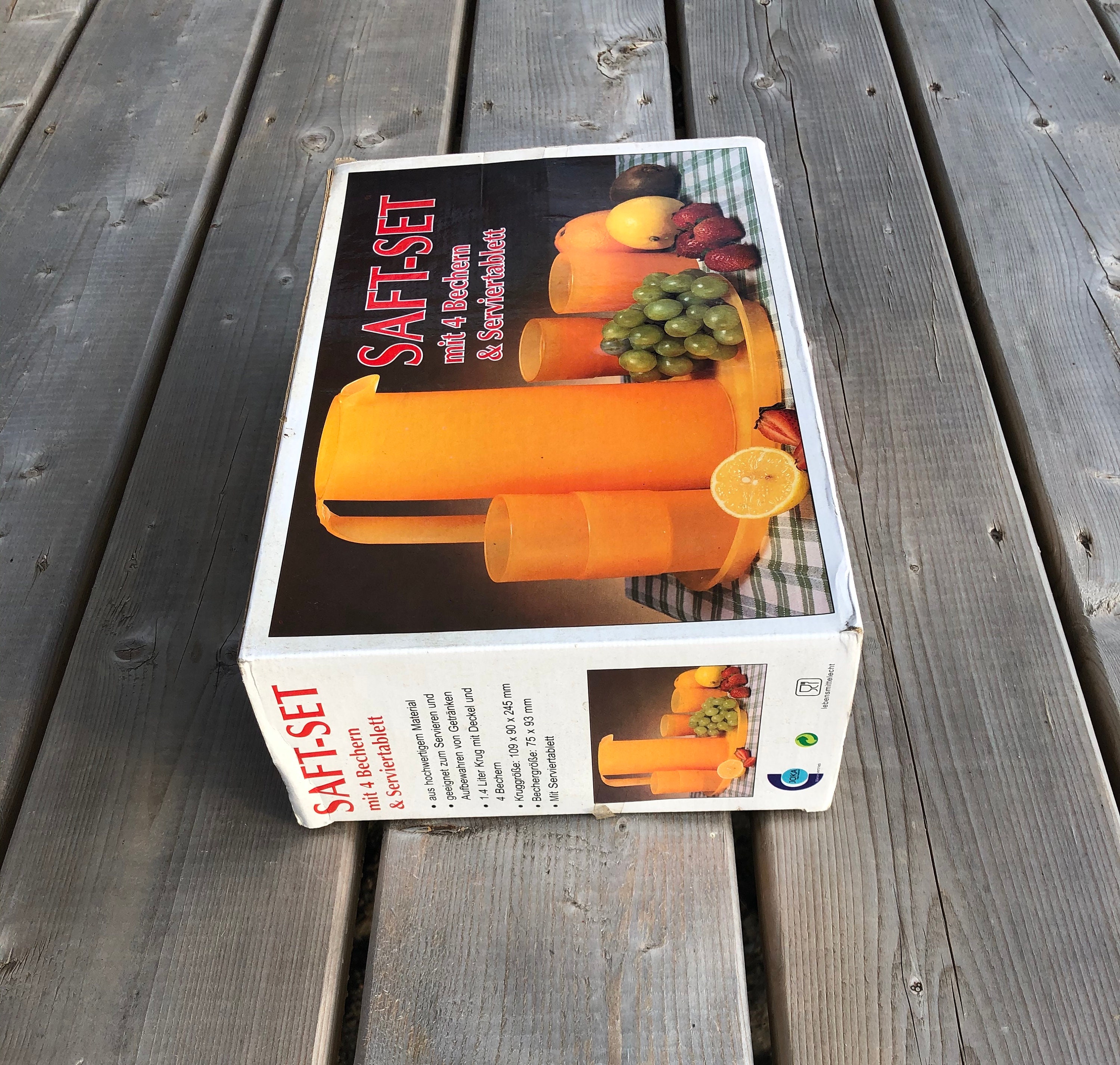 Vintage Orange Plastic German Juice Set With 4 Drinking Etsy