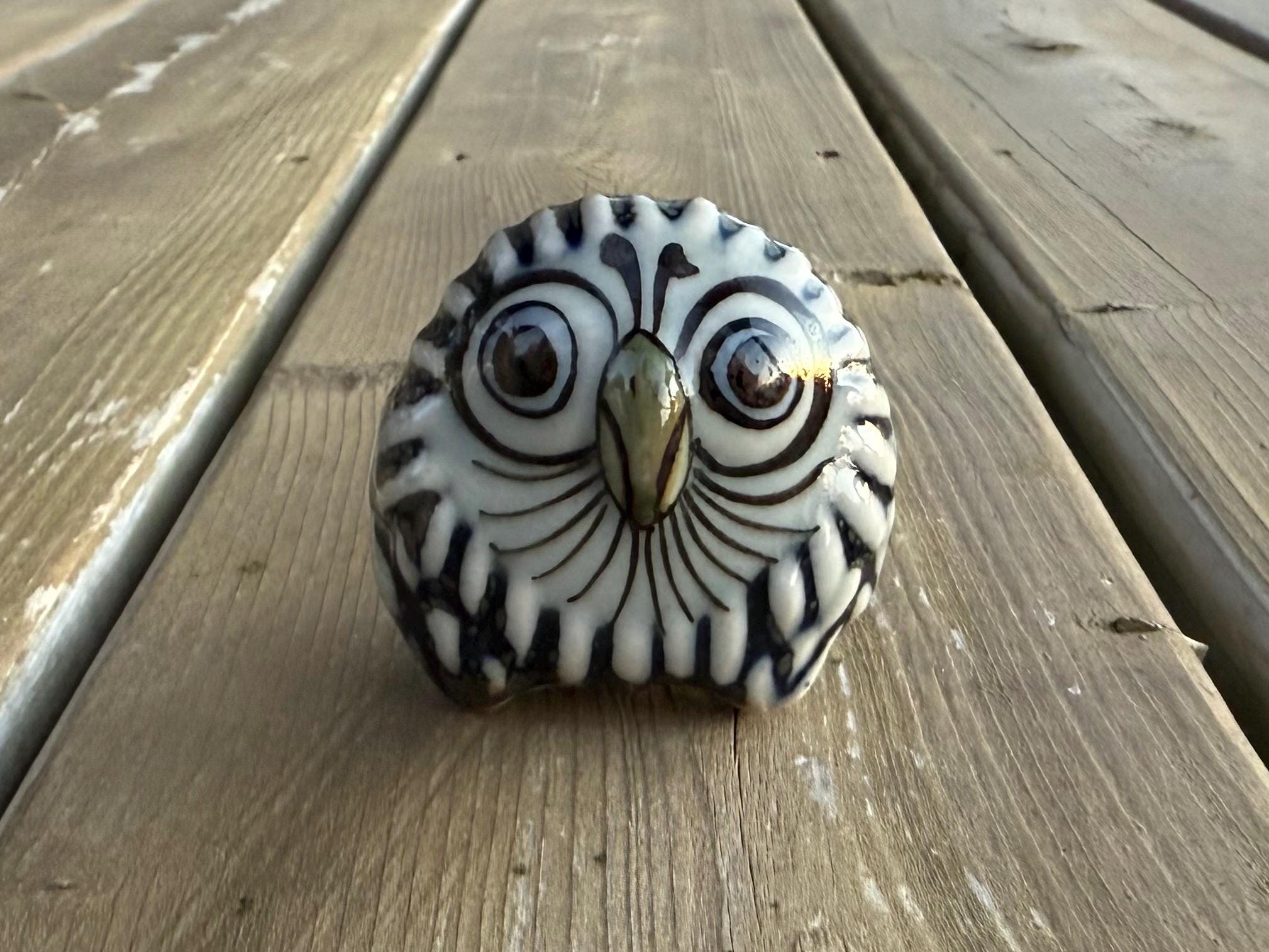 Vintage Mexican Tonala Pottery Owl Bird Figurine Retro Mexico Folk Art Mexican Folk Art Owl Decor