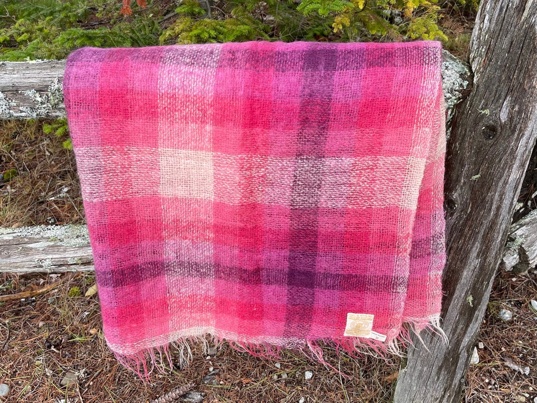 Vintage Hudsons Bay Company Pink Purple and White Plaid 75 Etsy