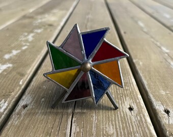 Vintage Stained Glass Kaleidoscope Signed Anna #369 Retro Toys Collictibles Stained Glass Accents