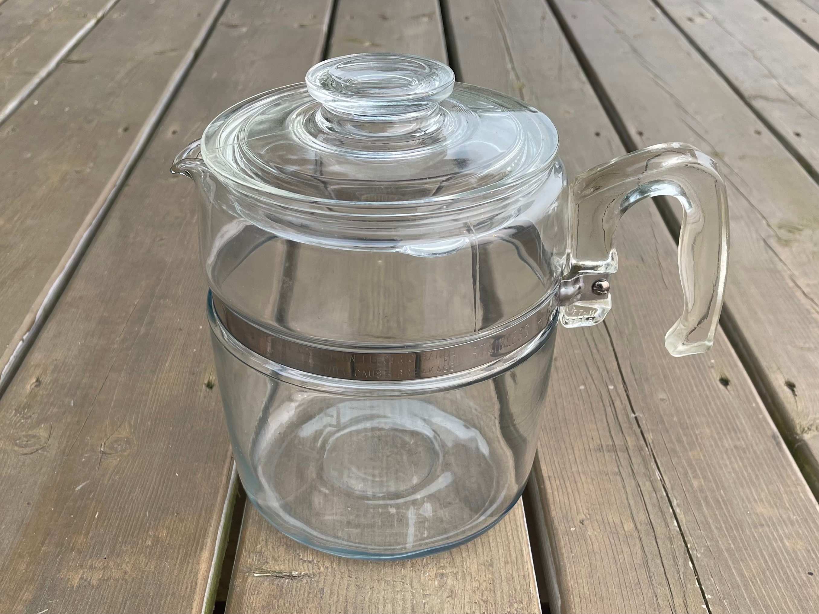 Vintage 1940s Pyrex Flameware Glass Coffee Percolator & Lid Model 7862B SKU  905