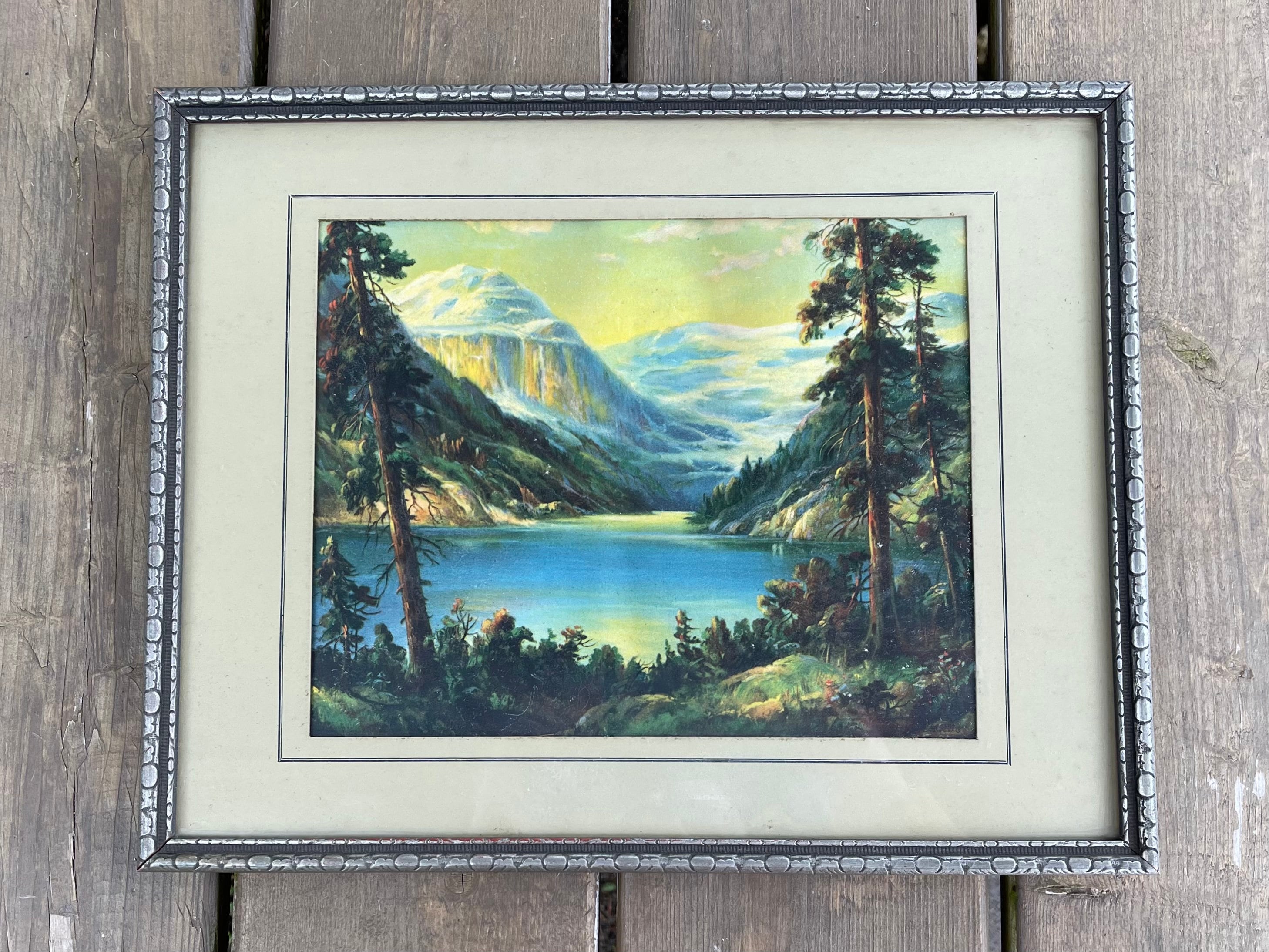高い素材 Vintage William M Thompson WM Thompson “lake Louise” Banff 絵画