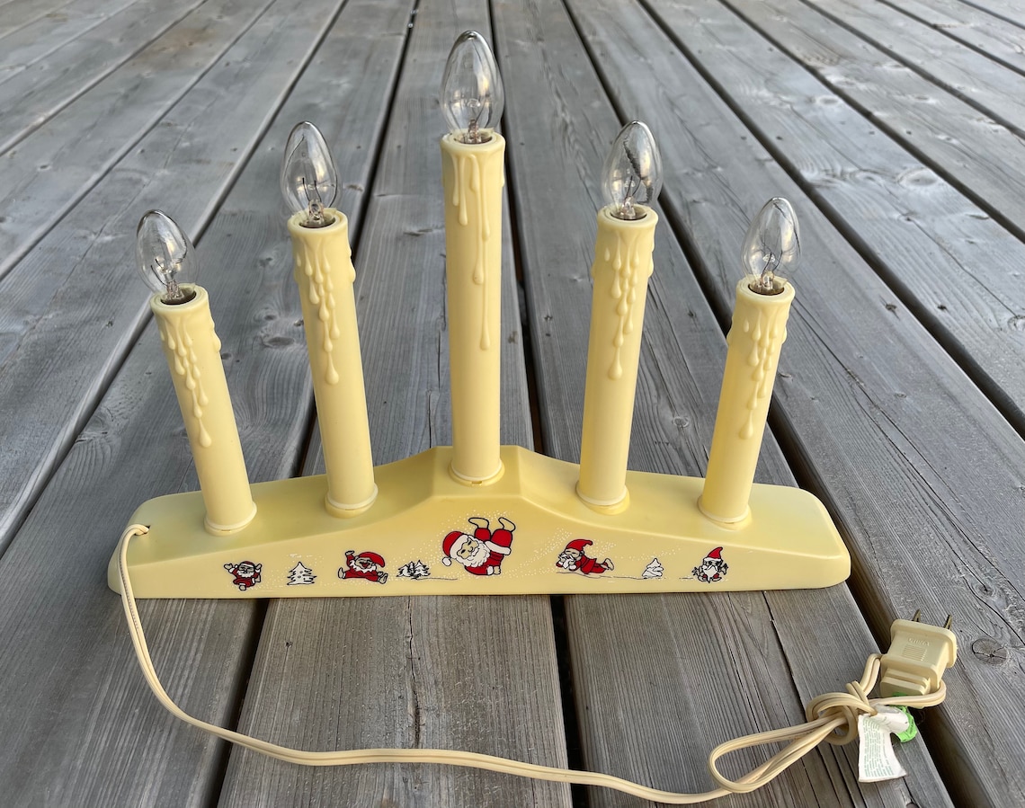 Vintage Christmas 5 Light Window Candle Light with Tumbling Etsy
