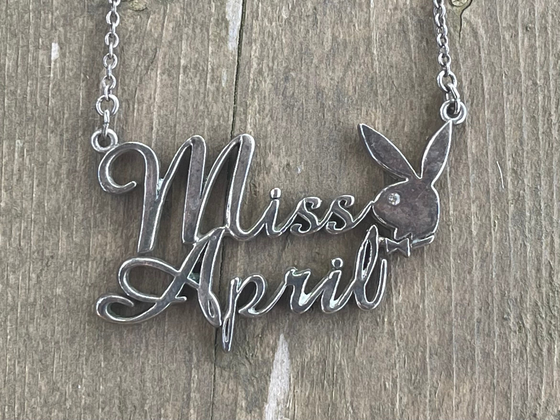 Vintage Playboy Bunny Logo “miss April” Silver Tone Costume