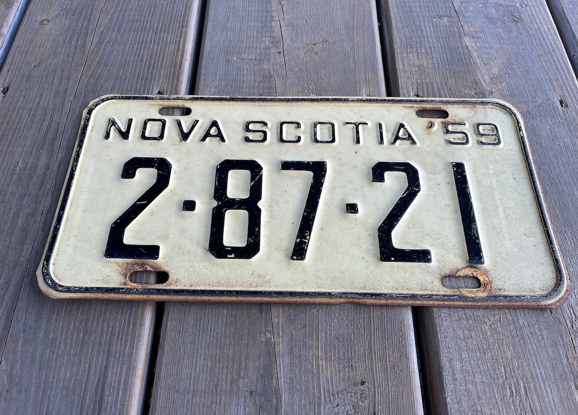 Vintage 1959 Nova Scotia NS License Plate Metal License Plate | Etsy