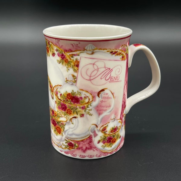 Vintage Royal Doulton Espressions Afternoon Tea Pattern Fine China Old Country Roses Tea Party Coffee Tea Cup Mug Made in Indonesia