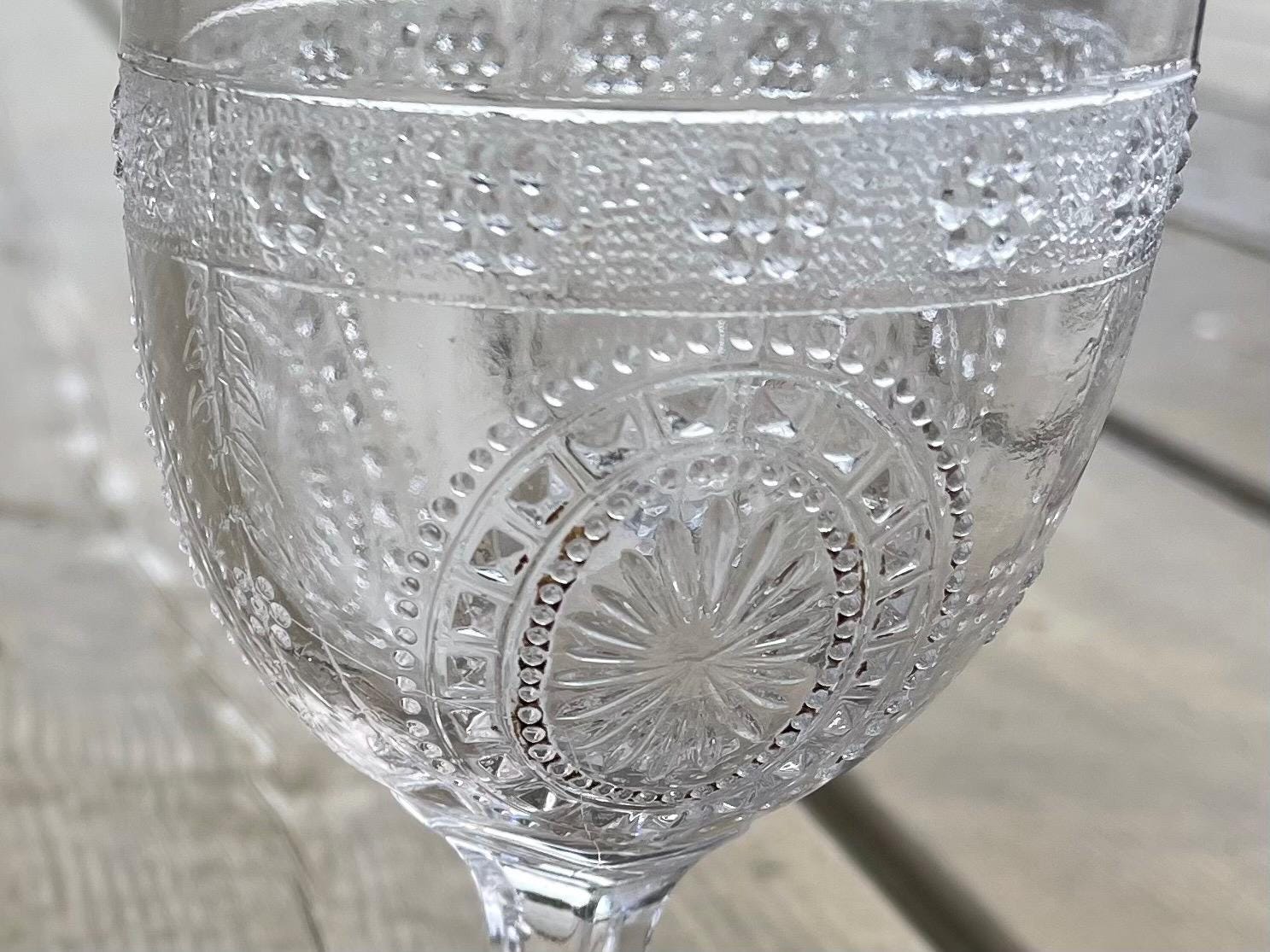 Set of Two Antique Victorian Early Canadian Pressed Glass Nova