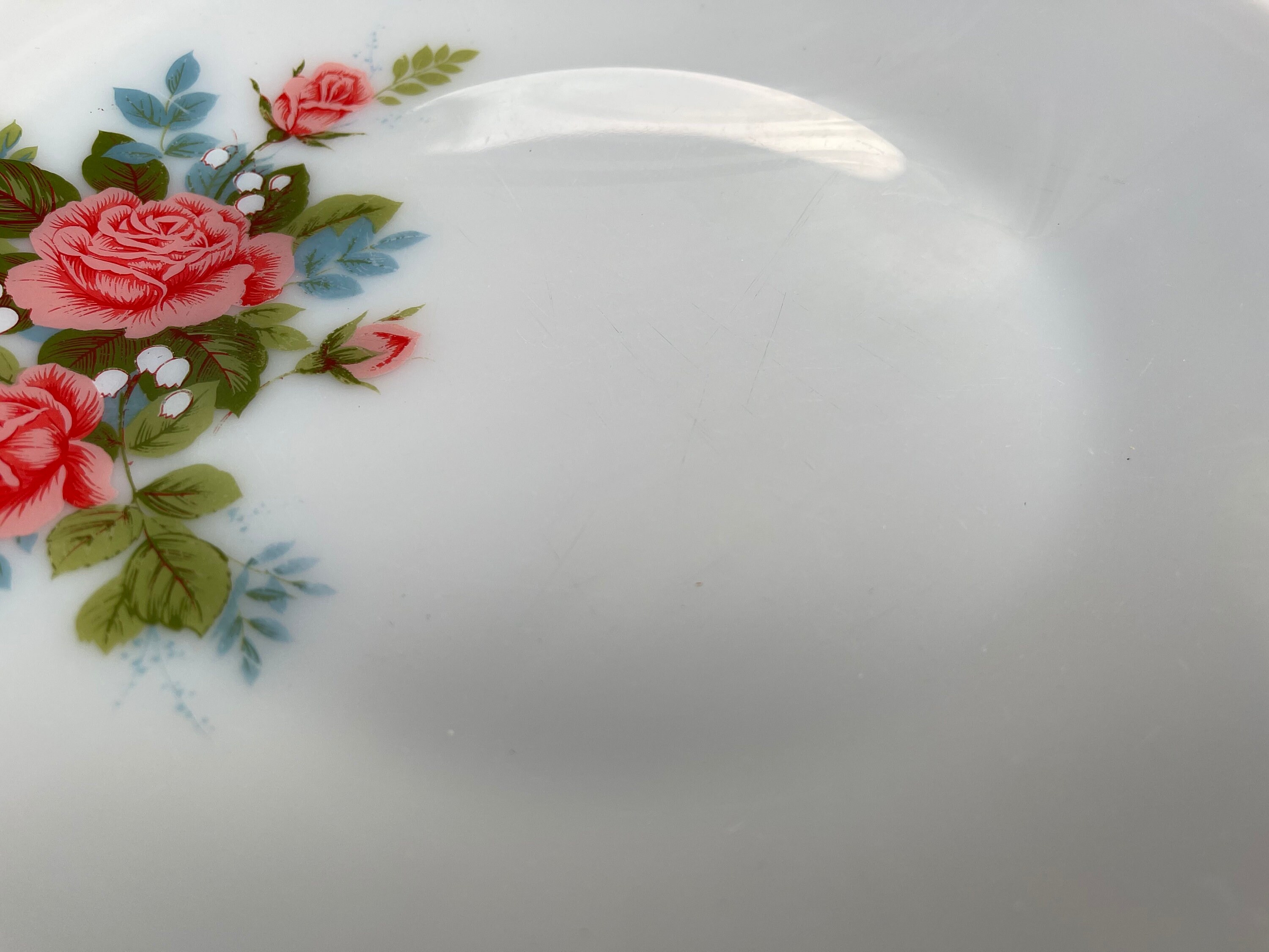 Set of Four Vintage JAJ Pyrex Cottage Rose Pattern Dinner Plates Made ...