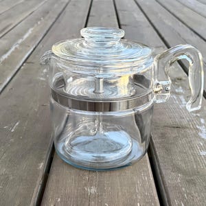 Vintage Pyrex Flameware 7756 B Clear Glass Coffee Percolator Coffee Pot Made in USA Complete
