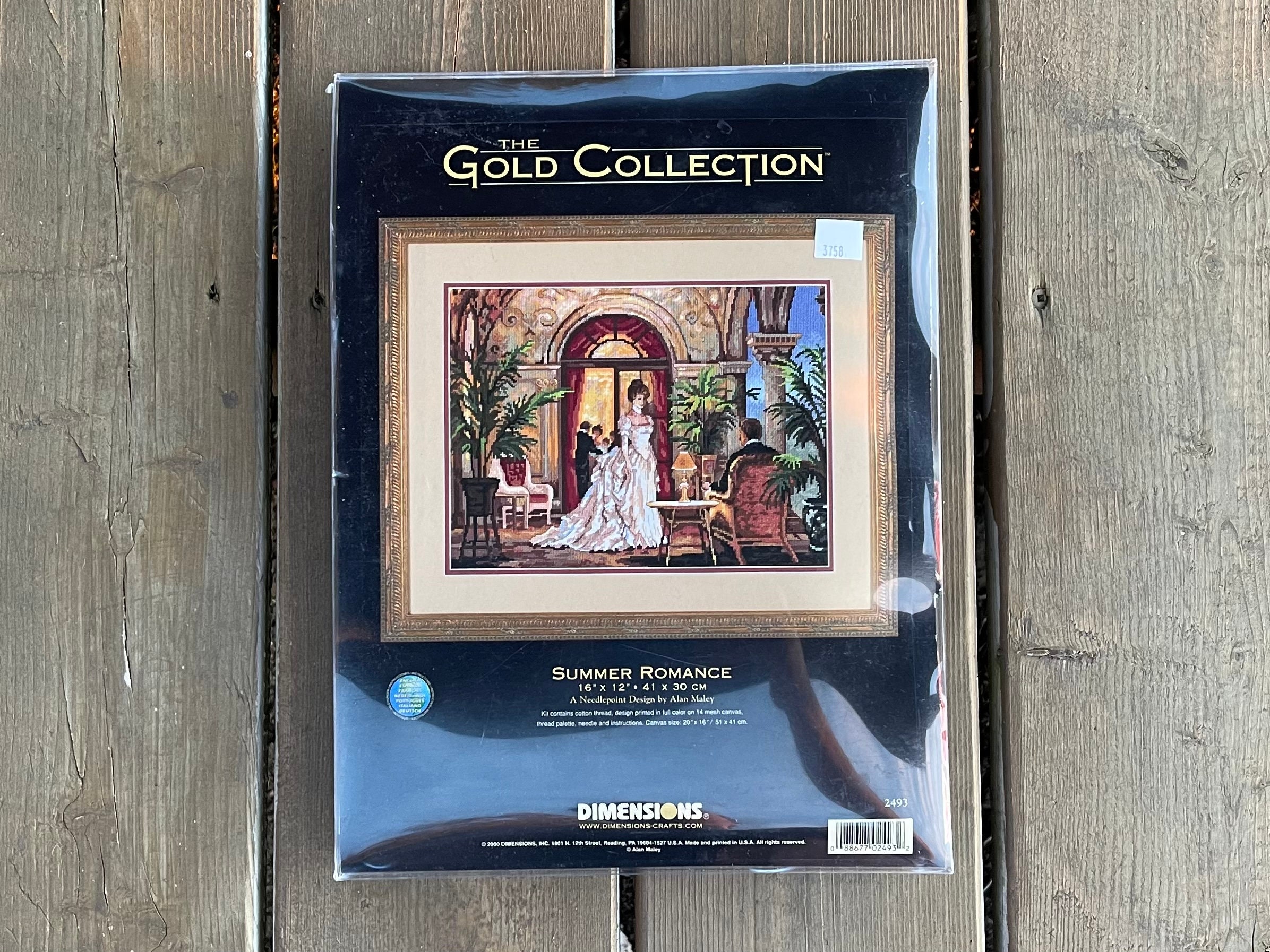 Vintage Dimensions the Gold Collection Summer Romance Needlepoint Kit 2493  Wall Hanging Decor 16 Inches by 12 Inches Finished Size 