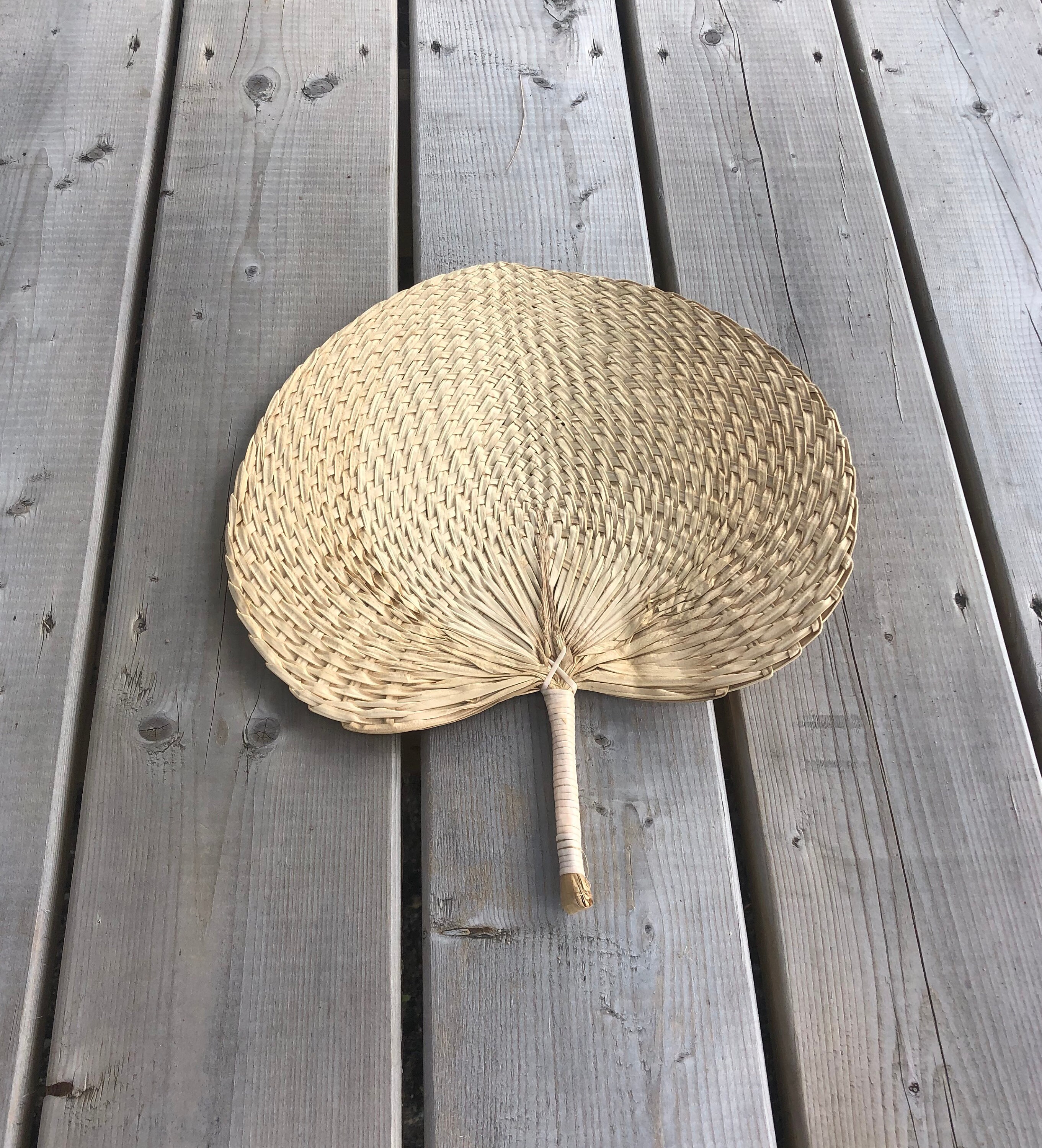 Vintage Woven Hand Held Rattan Fan 1960s Personal Fan Coastal Etsy