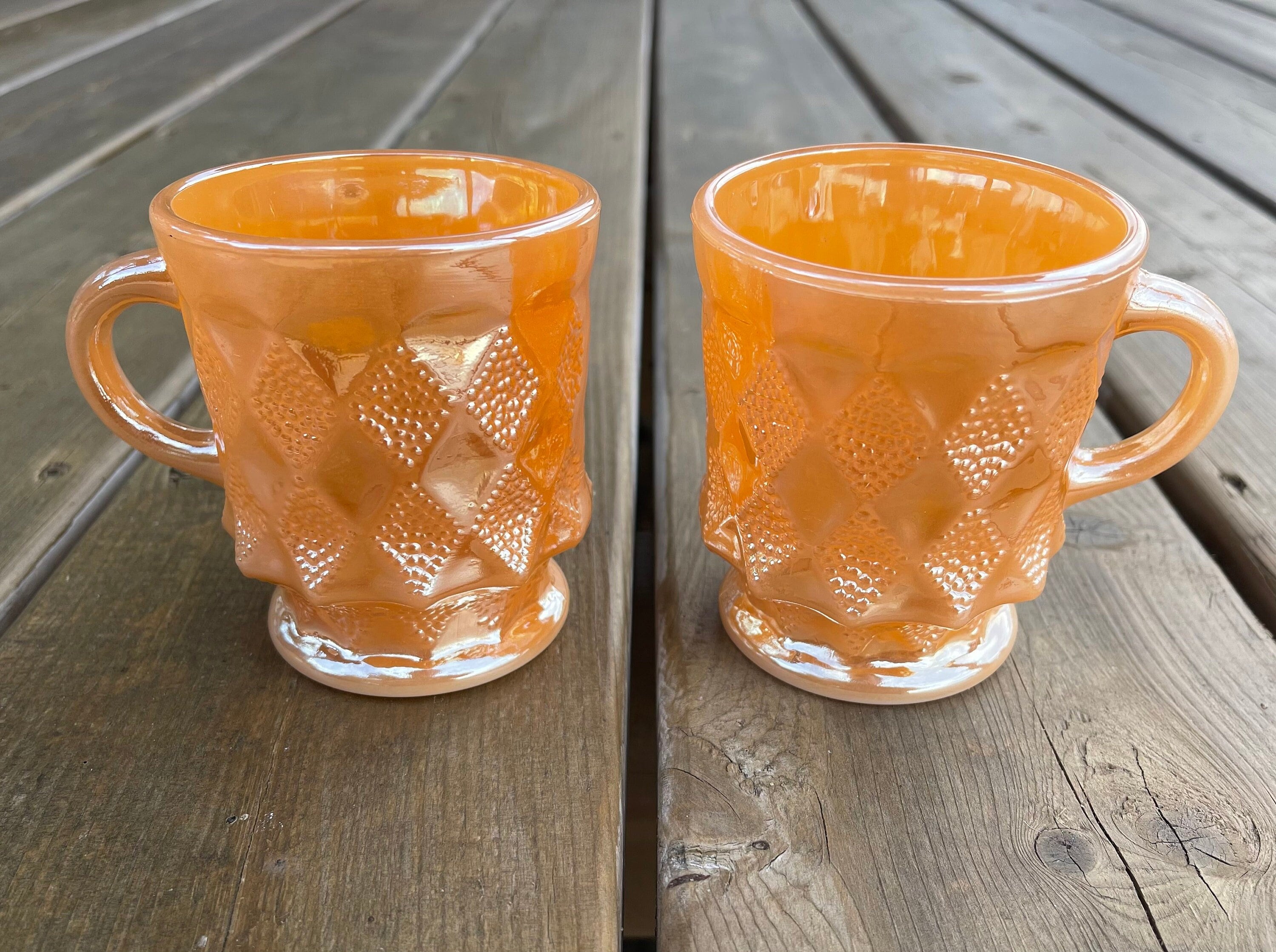Set of Two Vintage Anchor Hocking Fire King Kimberly Pattern