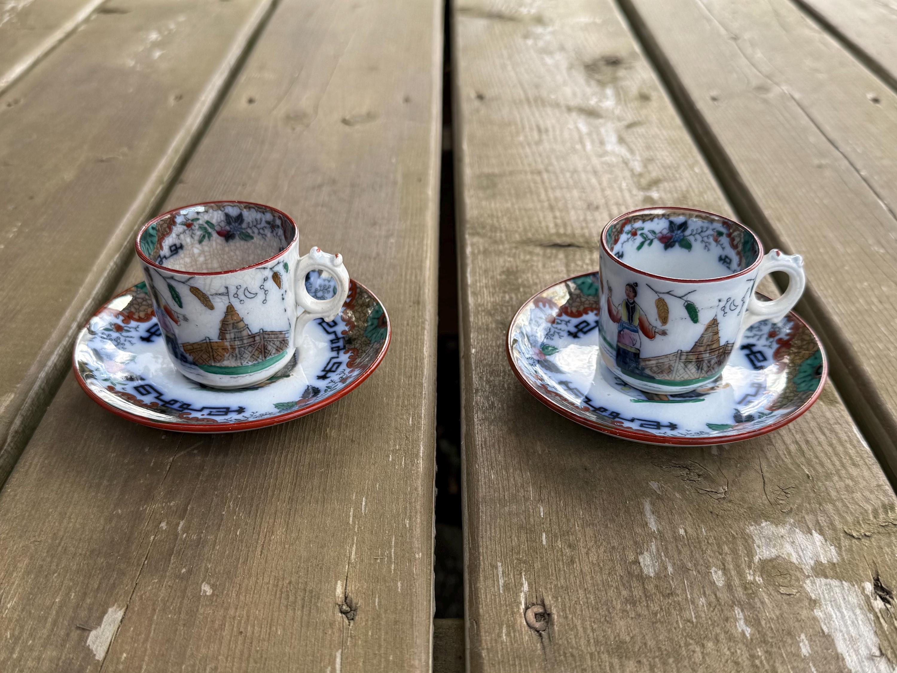 Set of Two Antique 19th Century Villeroy and Boch Timor Pattern