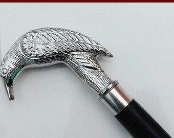 Brass Raven Walking Stick Vintage Style Handle Head Designer For Wooden Cane New Brass Raven Walking Stick Vintage Style Handle Head Designer For Wooden Cane New