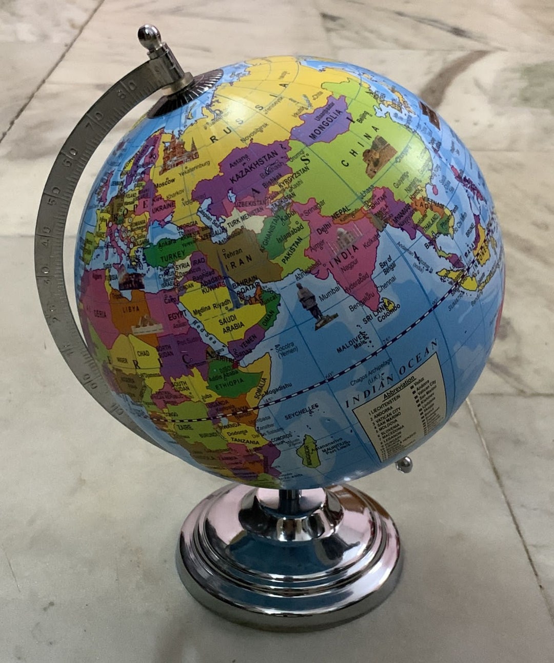 Rotating World Map Globe 360 Degree Terrestrial/celestial Earth Round ...