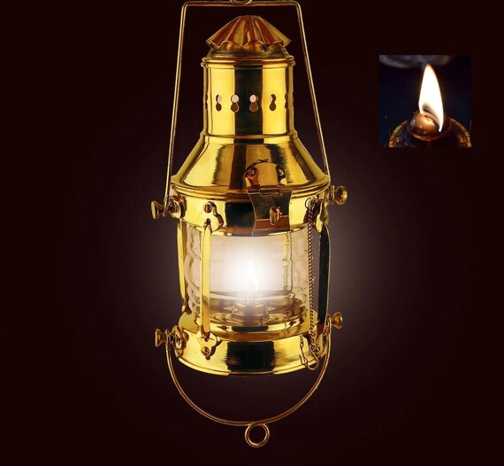 Nautical Maritime Ship Lantern Brass Oil Lamp Hanging Anchor Lamp