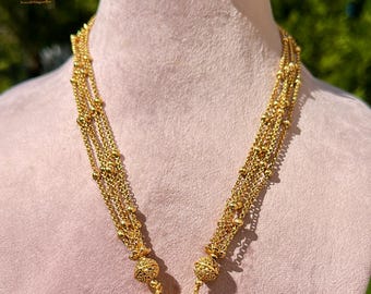 Conjunto de pendientes colgantes dolki con acabado dorado de varias hebras, ideal para ocasiones casuales, elegantes, bodas, novias y regalos para ella, joyería india y pakistaní de moda.