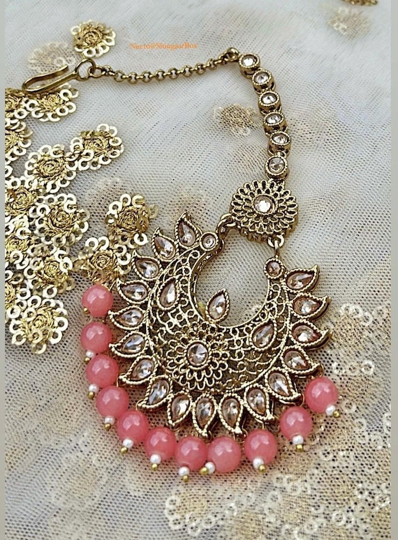 Beaded Fringe Headpiece in Pink and Gold Festival headwear is a go-go!!! This was a bespoke piece for  main image 3