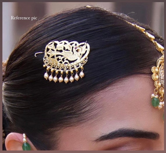 Traditional Hair Jewellery Amboda small Veni Hair Accessories Hair Pin (Gold )