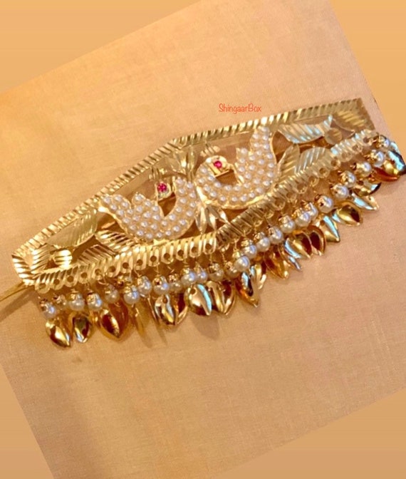 Buy Traditional Style Hair Clip  Antique Finish Hair Clip Online  Gold  Plated Hair Clip