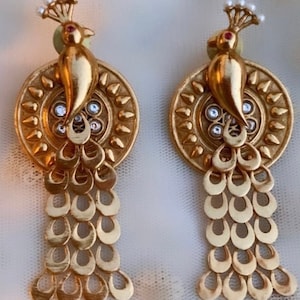 Designer silver/gold finish oxidized peacock earrings bohemian/gifts for her/bridal/unique design/Indian Pakistani jewelry fashion