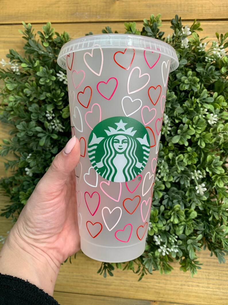 Heart Starbucks Cup Starbucks Valentines Day Gifts for Etsy