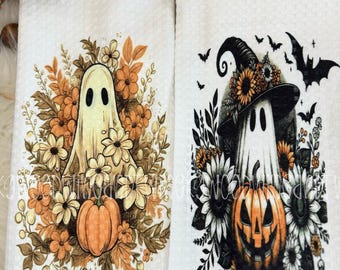 Ghost kitchen hand towel | Custom kitchen hand towel | fall kitchen hand towel | spooky kitchen hand towel