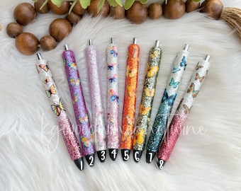 Butterfly Glitter Pens | Neon glitter pens | Pastel glitter pens | Glitter pens | Neon Butterfly Glitter Pen