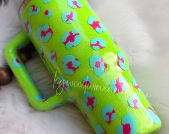 Neon Leopard Print Stanley Dupe