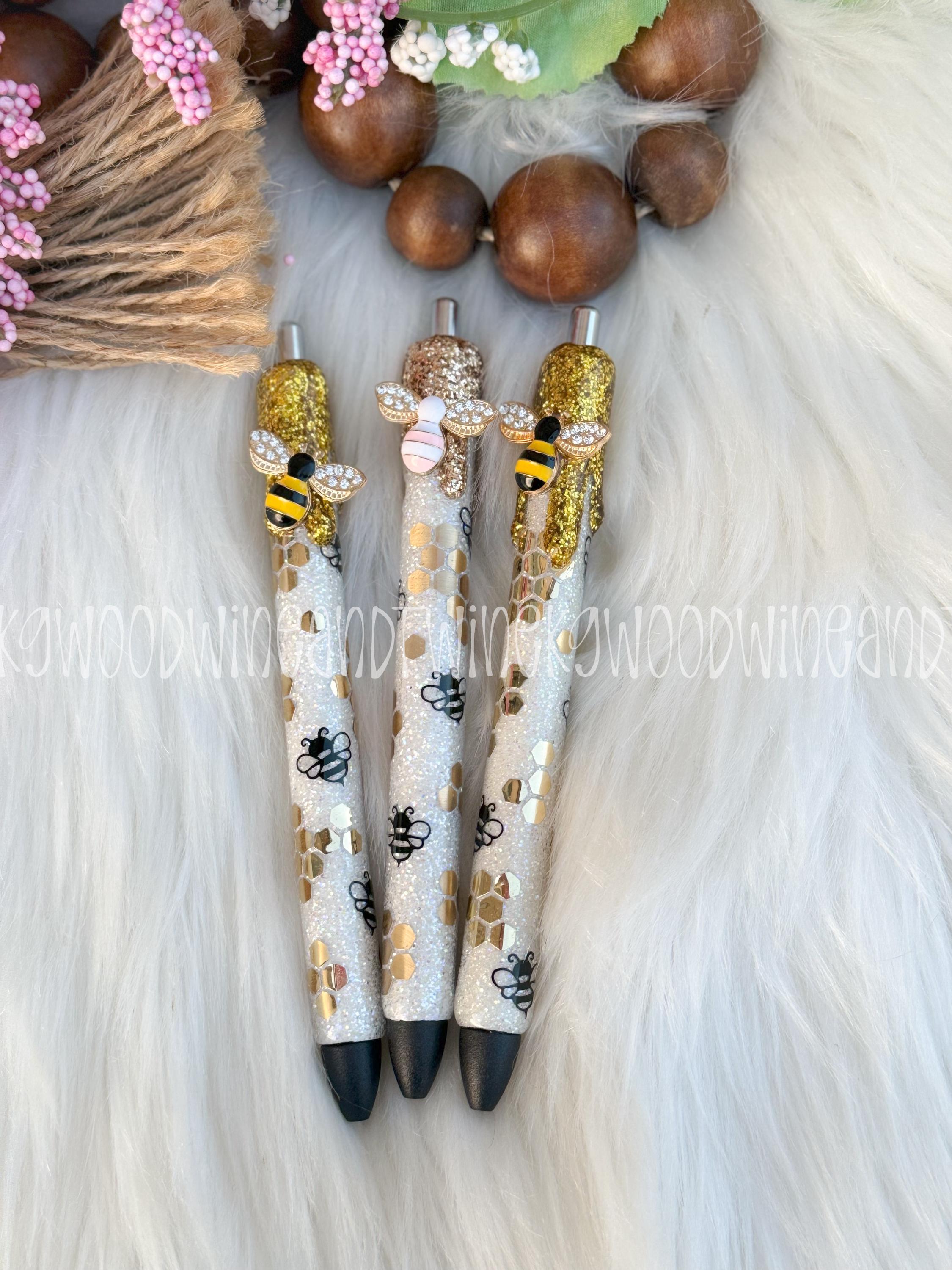 Bee Glitter Pen | Honey drip glitter pen | Glitter pen | Glitter pen | Bee Charm Glitter Pen