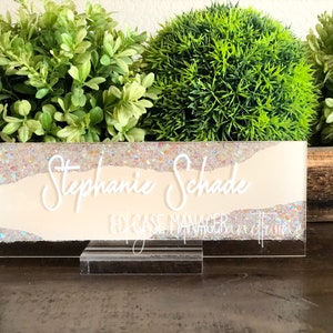 Personalized name plate | Glitter name plate | desk name plate | office