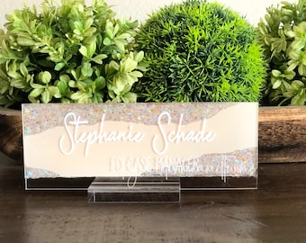 Personalized name plate | Glitter name plate | desk name plate | office