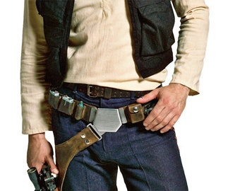 Ceinture Han Solo avec étui, accessoires en cuir pour Costume de Cosplay pour adultes