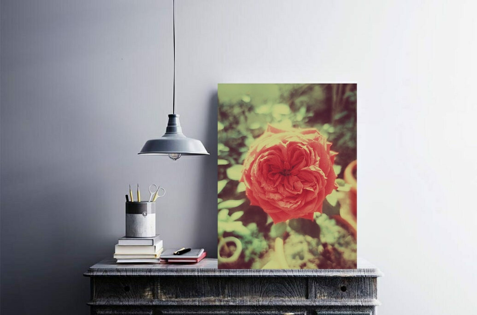 Vintage Rose Wall Art for a Living Room Rose Flower Print Etsy