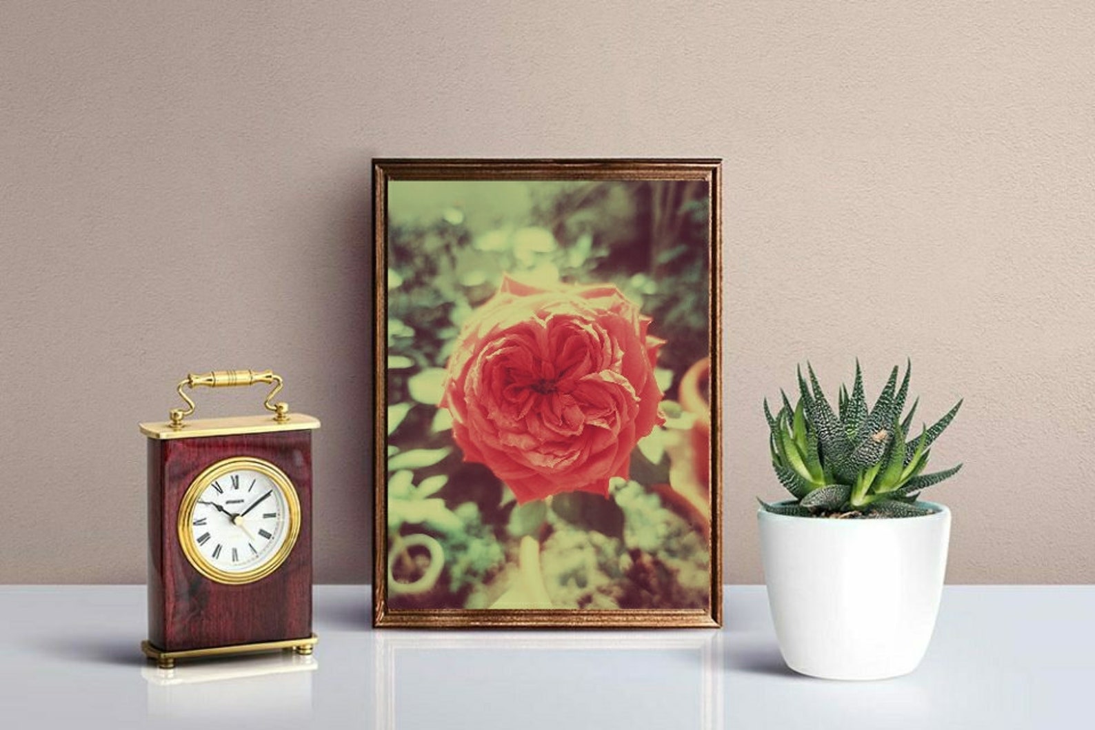 Vintage Rose Wall Art for a Living Room Rose Flower Print Etsy