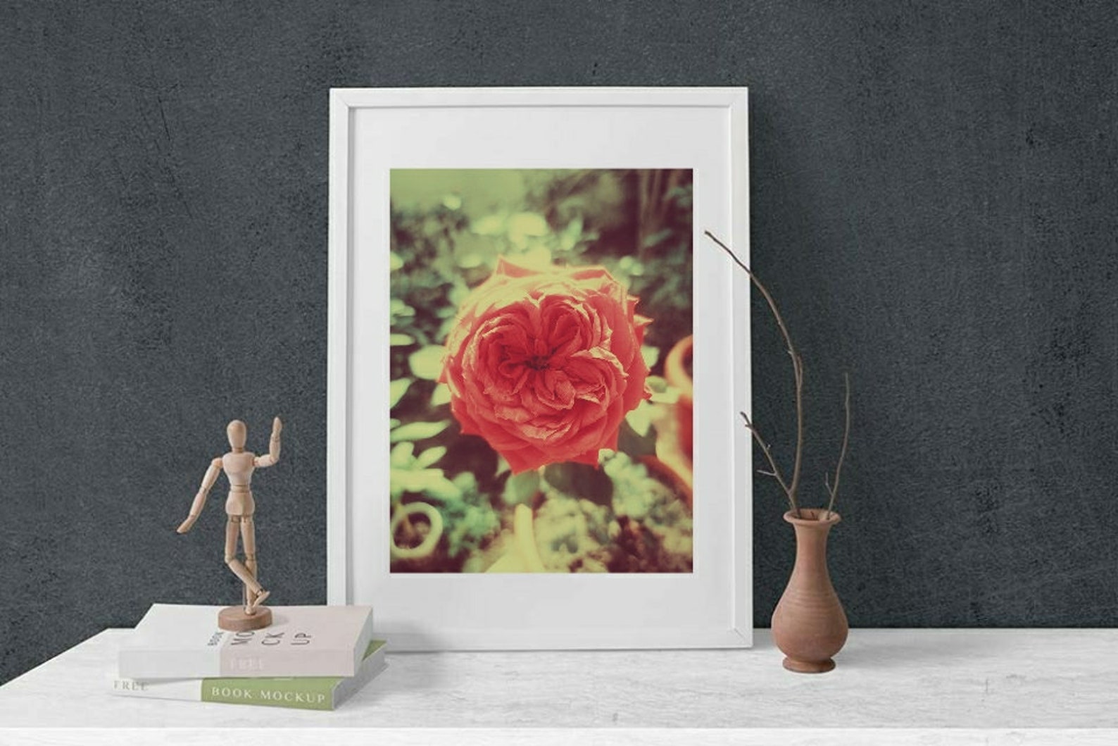 Vintage Rose Wall Art for a Living Room Rose Flower Print Etsy