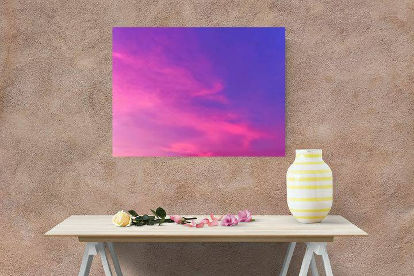 Pink Sky Wall Art Printable Home Decor Gift Bedroom Wall Etsy