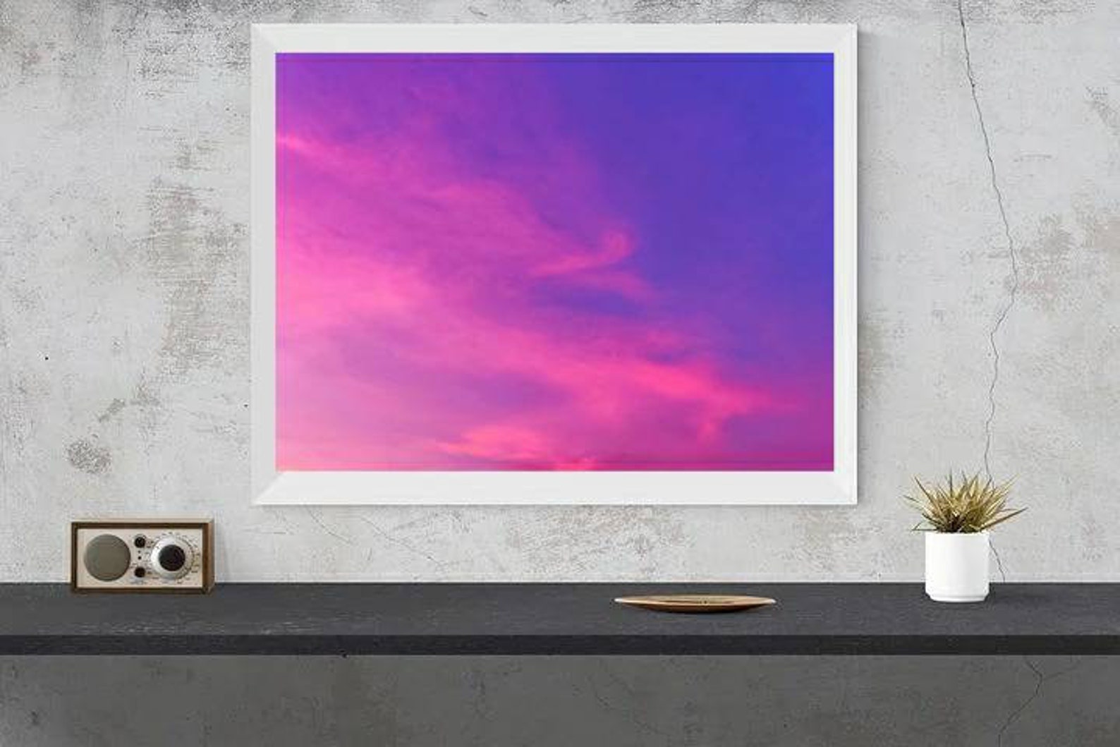 Pink Sky Wall Art Printable Home Decor Gift Bedroom Wall Etsy