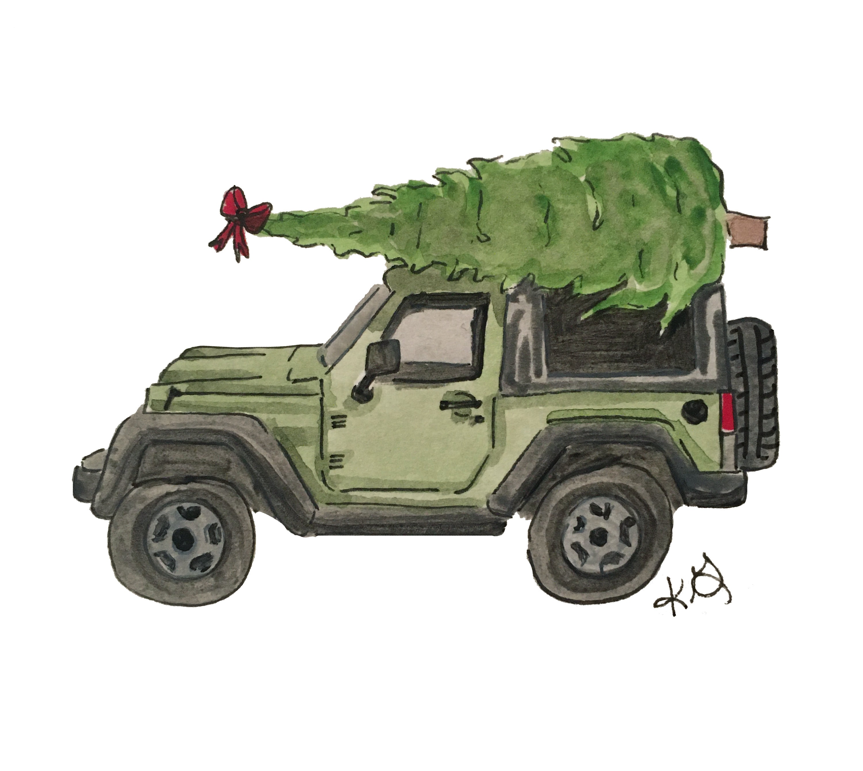 Jeep Holiday Card Etsy