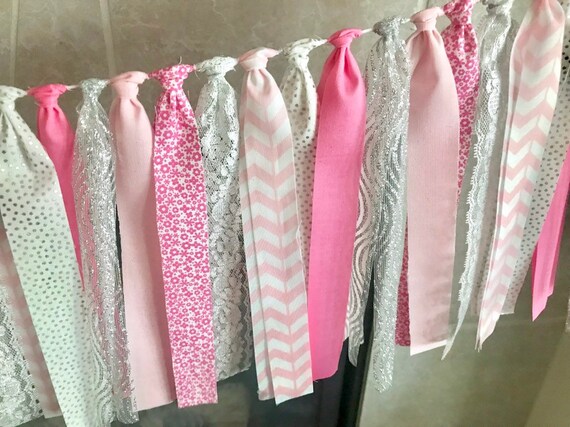 pink and silver baby shower decorations