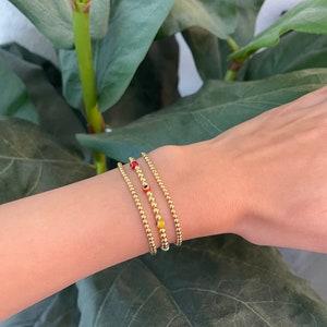 3MM Multicolor Evil Eye Gold Filled Bracelet