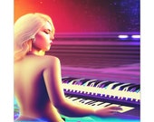 Synthwave Goddess Canvas Gallery Wrap
