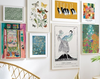 Eclectic Gallery Wall Art Set FRAMED, Maximalist Wall Art, Colorful Wall Decor for Living Room, New Home Gift, Housewarming Present