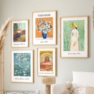 Printable Van Gogh Gallery Wall Set | 5 Piece Exhibition Wall Art, Prints Gallery Wall Set | Post-Impressionism Wall Art | JPEG Downloads